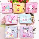 Short PU Cartoon Casual 2 Fold Wallet Cute Kouromi Parchia Dog Children's Button Wallet Change Card Bag