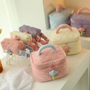 Cosmetic Bag Corduroy Cute High Color Value Toiletry Bag Tulip Flower Outgoing Portable Large Capacity Cosmetic Bag