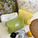 Original Homemade ins Style Soft Flower Cosmetic Bag Macaron Color Portable Large Capacity Skin Care Storage Bag