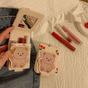 Bear mouth red envelope with mirror Mini small bag girl portable travel makeup makeup storage bag protective case