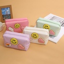 Cosmetic Bag Women's Portable High-class Super Fire Towel Embroidered Letters Smiley Instagram Style Wash Bag Storage Bag