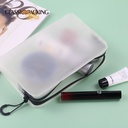 Soft Film Bag Frosted Transparent TPU Double Zipper Bag Promotional Wash Storage Bag Travel Portable Large Capacity Cosmetic Bag