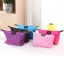 Korean Style Cosmetic Bag Handbag Type Ingot Bag Foldable Travel Wash Storage Bag Candy Color Dumpling Bag