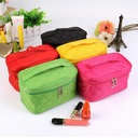 C1 Korean style square bag rhombus cosmetic bag zipper portable cosmetic bag solid color large capacity storage bag