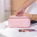 Cosmetic Bag large capacity ins style cosmetic storage bag PU leather portable travel wash bag in stock