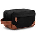 Men's Toiletry Bag Portable Large Capacity Portable Cosmetic Bag Retro Waterproof Canvas Pu Leather Storage Bag