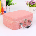 Korean Style Stone Pattern Cosmetic Case with Mirror Women's Portable Cosmetic Bag Square Zipper Cosmetic Storage Box Factory Sale