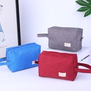 Portable Cosmetic Bag Solid Color Travel Canvas Large Capacity Cosmetic Storage Bag Storage Wash Bag