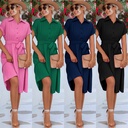 spring and summer Women's Hot shirt lace-up dress