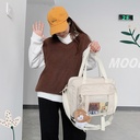 LIPANO South Korea ins soft girl messenger bag female college style fresh large capacity bag student portable shoulder bag