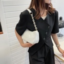 Chain Artistic Bag Underarm Bag Fashionable Leisure Simple Shoulder Bag Women's Bag Striped Velvet Solid Color Handbag Large Capacity