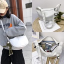 Dumpling messenger bag cross-body all-match shoulder bag ins student Korean Japanese style large capacity canvas bag