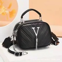 All-match Trendy Small Bag Crossbody Bag Soft Bag Portable Shoulder Bag Rhombic Three-layer Independent Space