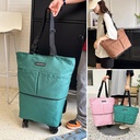 Supermarket Shopping Bag Folding Portable Large Capacity Universal Wheel Travel Bag Tote Bag Luggage Shopping Bag