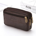 Leather mobile phone waist bag multi-purpose middle-aged and elderly wear belt cigarette change waist bag mobile phone bag beach supply