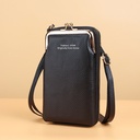 Mobile Phone Bag Women's Small Bag Vertical Zipper Wallet Japanese and Korean Fashion Litchi Pattern Multifunctional Shoulder Crossbody Bag