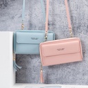 Large Capacity Multi-function Solid Color Shoulder Bag Fashionable Simple Horizontal Crossbody Mobile Phone Bag Women