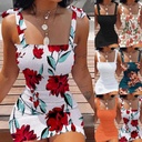 Sling Printed Strapless Collar Strapless Waist Tight Dress Women's Clothing