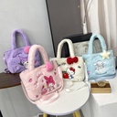 Japanese-style Kulomi Melody Plush Shoulder Bag Children's Oblique Bag Cassia Dog Handbag Hello Kitty Small Satchel