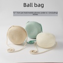 Ins Children's Crossbody Small Round Bag Light Edition Girl's Straw Bag Mobile Phone Bag Travel DIY All-match Coin Purse for Boys and Girls