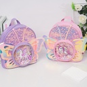 Fashion Children's Bag Cartoon Unicorn Sequins Laser Transparent Butterfly Wings Backpack