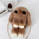 Factory direct cute rabbit imitation Rex rabbit fur bag plush rabbit bag chain Rabbit bag slung chain