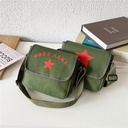 Children's Messenger Bag Fashion Small Bag Trendy Casual Red Army Five-pointed Star Boy Bag Children's Vintage Old-fashioned Canvas Bag
