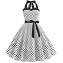 wave point retro strap sexy dress strapless slim neck skirt a generation of hair