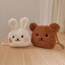 Super Cute Rabbit Bear Bag Children's Mini Plush Crossbody Bag Year All-match Baby's Coin Purse
