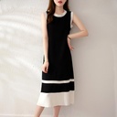 Elegant striped knitted skirt Summer women's clothing fashionable contrast color slimming high-grade vest dress