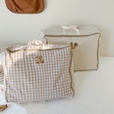 Korean ins bear squirrel kindergarten quilt storage bag children's luggage bag simple Plaid quilt bag