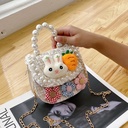 children's bag pearl portable cartoon shoulder bag small fragrance princess cute messenger bag