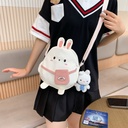 Children's Cute Rabbit Crossbody Bag Girl's Heart Student Cartoon Mobile Phone Bag Japanese Canvas Shoulder Bag
