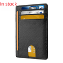 card bag leather Men's RFID anti-theft brush card Bag Men's card set with airtag hole
