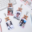 日韩卡通小熊PVC透明卡套少女卡片饭卡保护套明星照片收纳包挂件