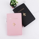 跨境新款粉红色皮革飞机旅行护照证件包PU一卡位护照夹护照套现货