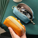 Genuine Leather Simple Large Capacity Universal Car Key Bag Cowhide Women's Small Storage Mini Key Bag Home Cute