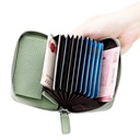 Japanese and Korean Genuine Leather Card Bag Organ Card Bag rfid Anti-theft Brush Japanese Zipper Change Card Bag Men and Women Wallet