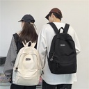 Simple Solid Color Casual Large Capacity Backpack College Student Schoolbag Ins High-value Harajuku Couple Campus Backpack