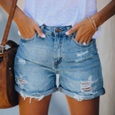 Summer Street hipster hole straight pants women's denim shorts women's spot