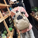 Japanese cute cartoon embroidery animal backpack corduroy large capacity school bag student backpack