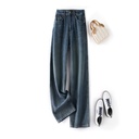 High Waist Straight Leg Jeans Women's Spring Loose Slimming Pants Retro Nostalgic Wide Leg Pants