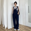 Korean Style Denim Wide Leg Overalls Women's Autumn High Waist Loose Slimming Age-reducing Denim Overalls for Women