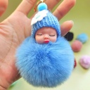 Hot Bead Chain Fur Ball Doll Fluffy Bag Pendant Girl's Hanging Keychain Girl's Lovable Style Jewelry