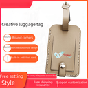 Factory leather luggage tag travel check boarding pass identification luggage tag custom LOGO