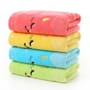Note cat jacquard bamboo fiber children's small towel 25*50 absorbent cartoon kindergarten wash face children's towel