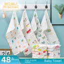 Baby Six-Layer Cotton Gauze Wash Face Towel Seersucker born Slippery Towel Square Towel Children Baby Small Towel