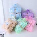 Factory spot towel bath towel mother and child set warp knitted coral fleece cut edge absorbent activity gift towel