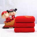 Wedding wedding gift red towel happy word lucky word hundred years good embroidery packaging gift box 35*75 big towel