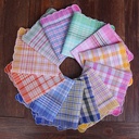 Pure cotton handkerchief plaid handkerchief variety of mixed color pure cotton crescent edge Lady plaid handkerchief handkerchief hand Juan